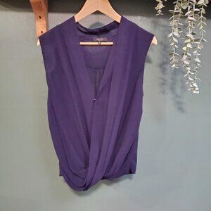 Babaton | Silk Sleeveless Crossover Blouse